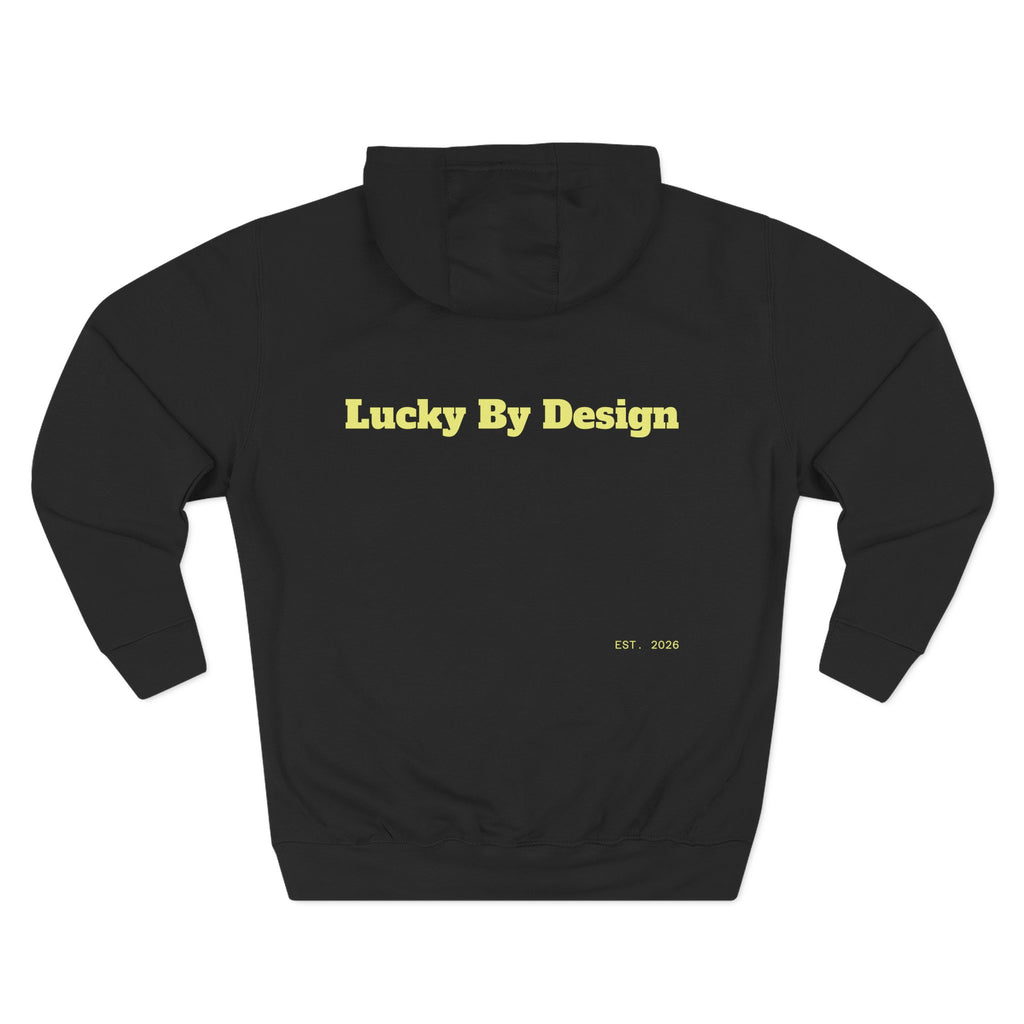 Lucky Little Label Hoodie — Minimal Script Logo Fleece Pullover (EST. 2026)
