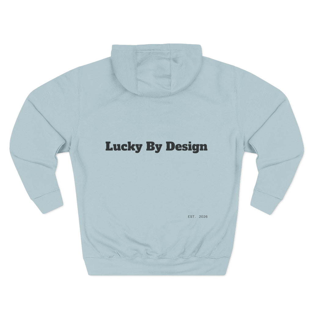 Lucky Little Label Hoodie — Minimal Script Logo Fleece Pullover (EST. 2026)