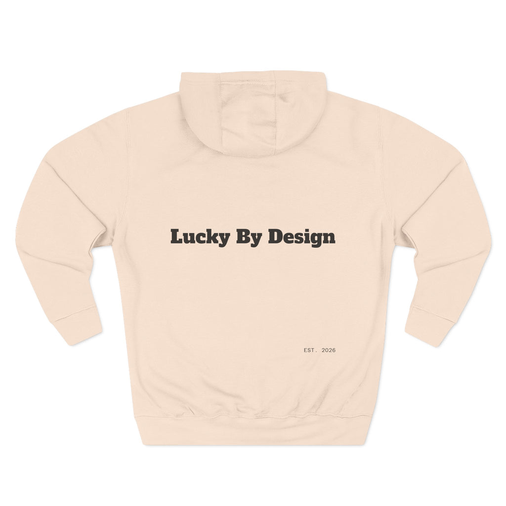 Lucky Little Label Hoodie — Minimal Script Logo Fleece Pullover (EST. 2026)