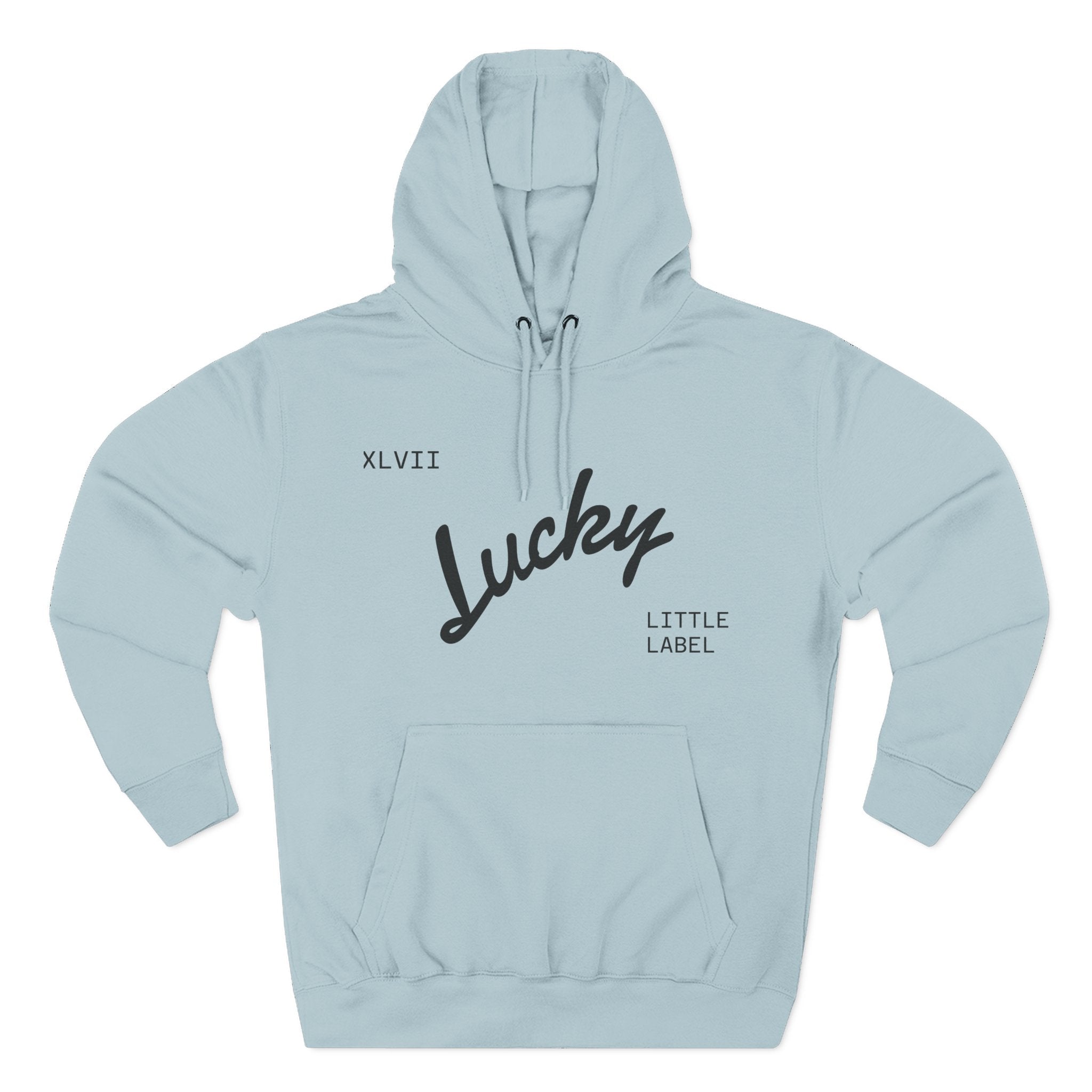 Lucky Little Label Hoodie — Minimal Script Logo Fleece Pullover (EST. 2026)