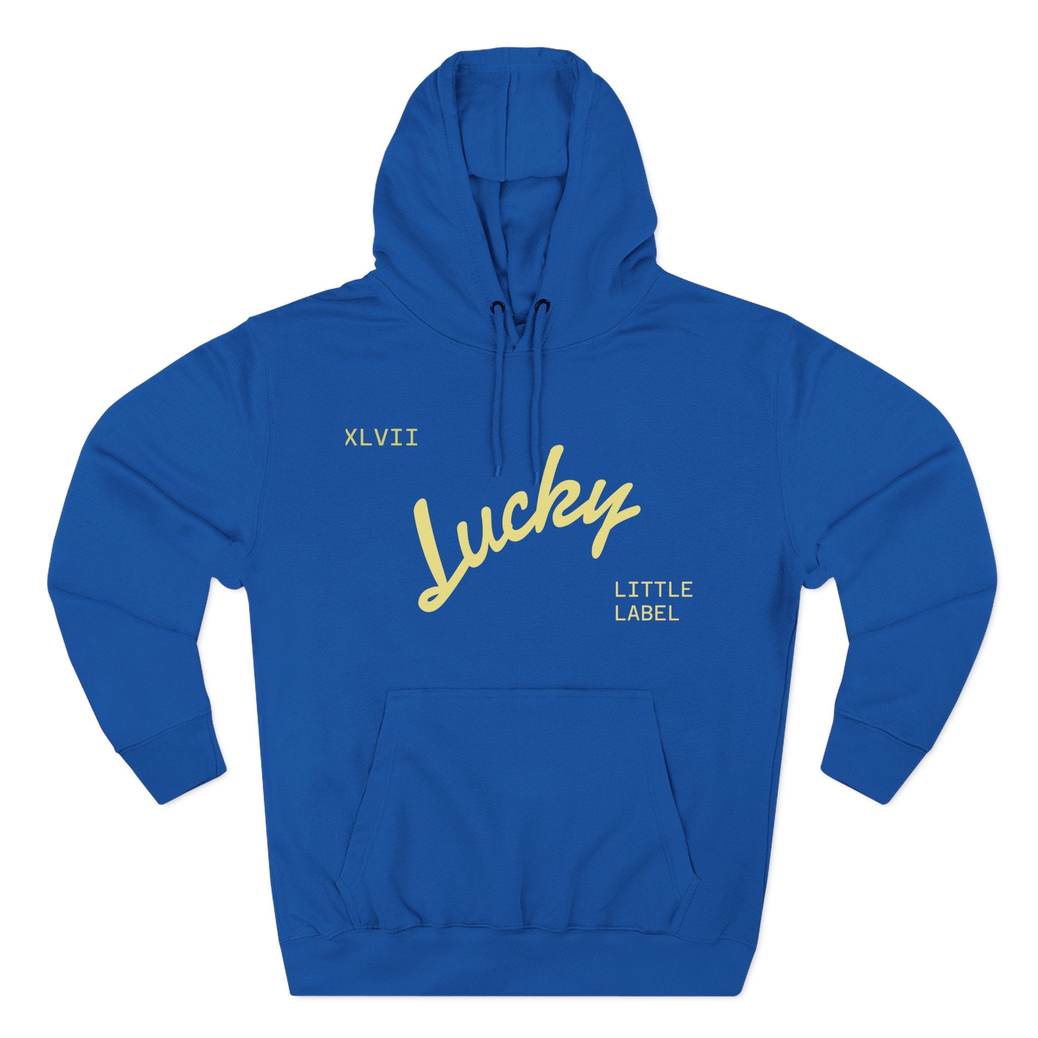 Lucky Little Label Hoodie — Minimal Script Logo Fleece Pullover (EST. 2026)