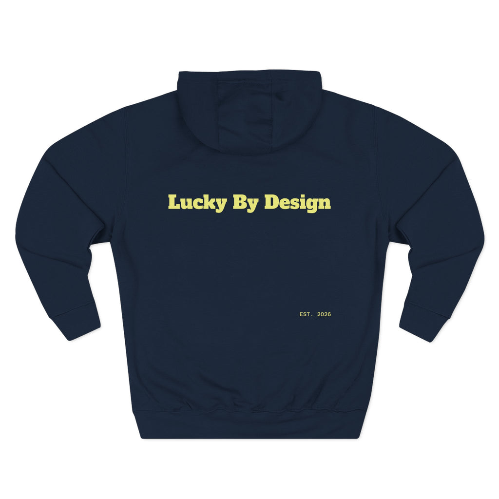 Lucky Little Label Hoodie — Minimal Script Logo Fleece Pullover (EST. 2026)